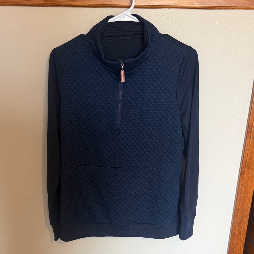 Navy Quilted Women's Sweatshirt